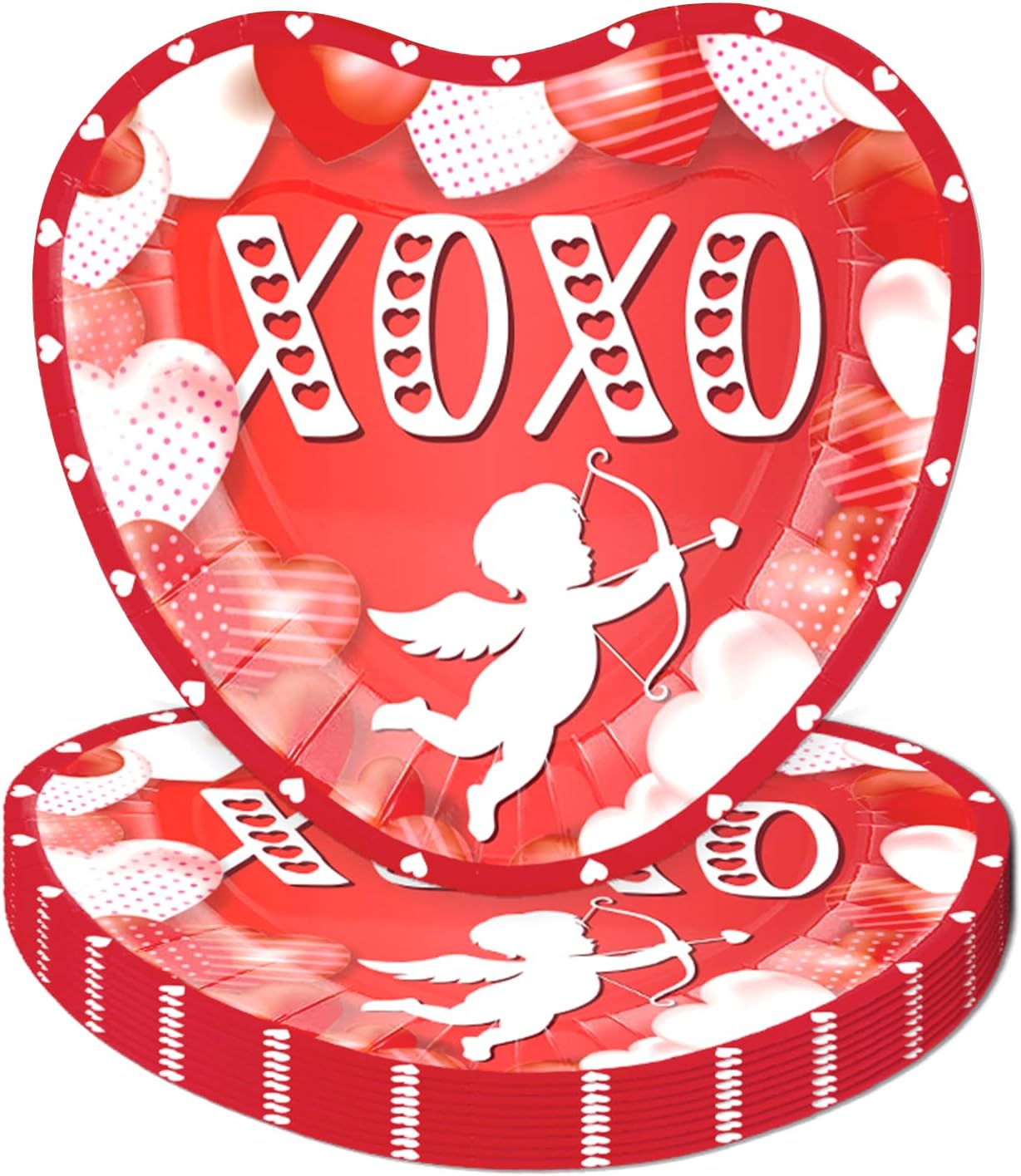 Yingoto 50 Pcs Heartshaped Valentine Plates 7 Inches Heart
