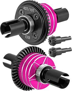 RC F/R Diff 43t &10t Input Gear Upgrades Part for 1/8 Kraton/Outcast/Talion 6S BLX EXB,Notorious 6S BLX,1/7 Mojave 6S BLX EXB,BigRock/Fireteam 6S BLX,Replace ARA310990 ARA310979,Pink