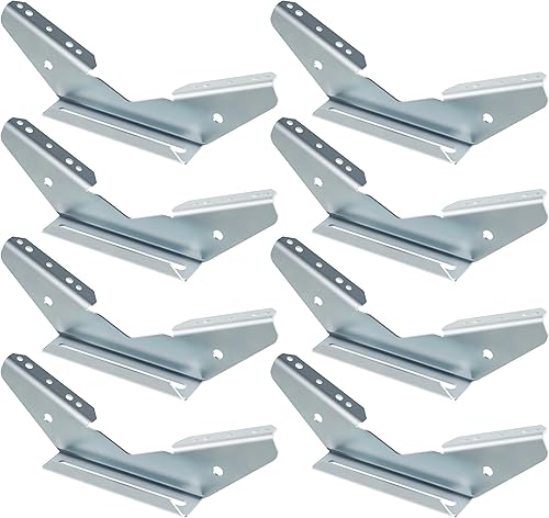 Miniatura 1 de KUAFU 8Pcs Trailer Wing Bracket Universal Fit Bunk Bolster Boat Pontoon Wing Brackets V Wing Bracket Silvery Steel Galvanized Heavy Duty