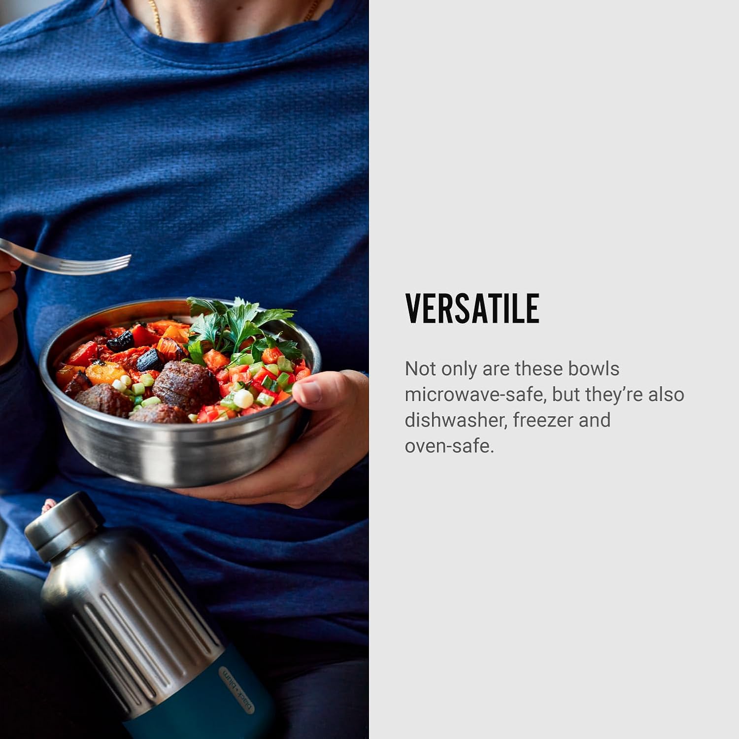 BLACK + BLUM - Lunch Bowl Set - Small & Large Microwavable Stainless Steel, Plastic-Free Lunch Container with Leak Proof, Airtight, Lockable Lid - Microwave, Dishwasher and Oven Safe - 650ml, 950ml - Image 4