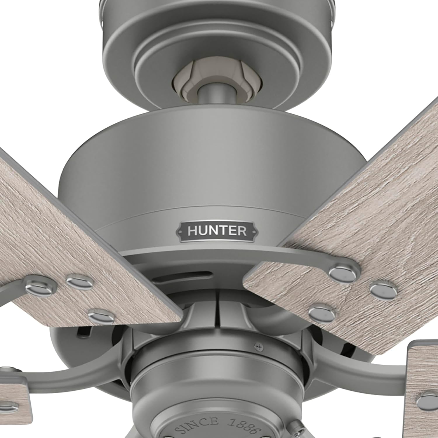 Hunter Fan 52 inch Casual Matte Silver Finish Indoor Ceiling Fan with 6 Blades and Pull Chain (Renewed)