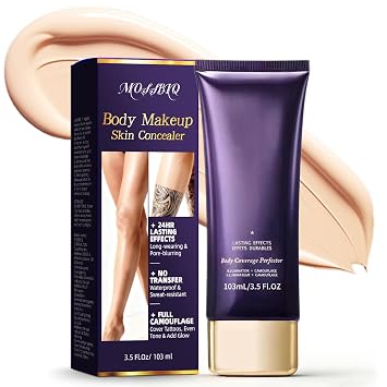 Tattoo Cover Up Makeup Waterproof, Leg and Body Makeup, Long Lasting Body Foundation for Flawless Looking, Easy Application, Natural Radiance 1 PC