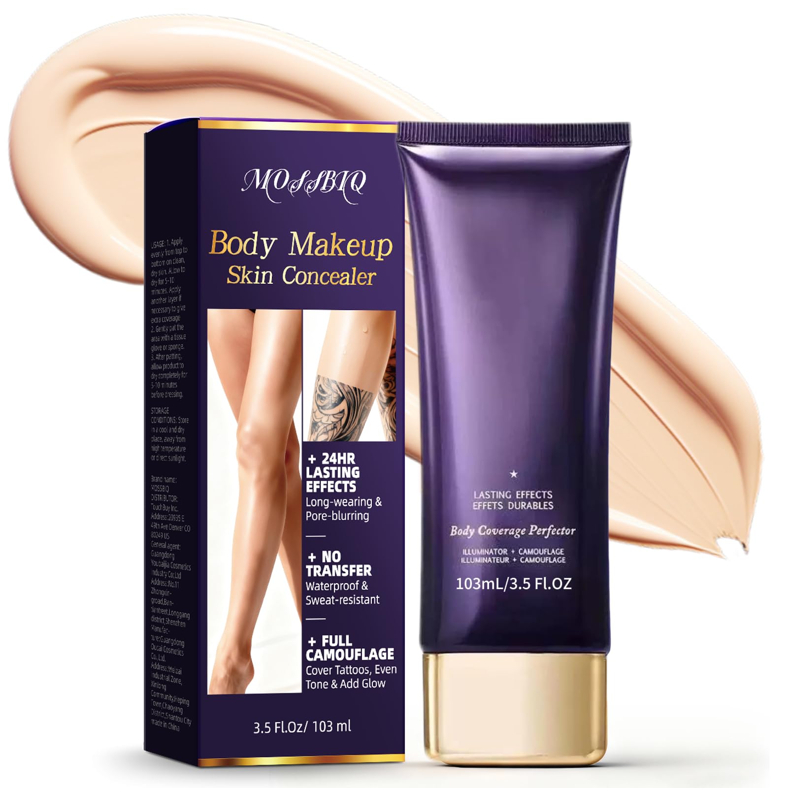 Tattoo Cover Up Makeup Waterproof, Leg and Body Makeup, Long Lasting Body Foundation for Flawless Looking, Easy Application, Natural Radiance (1 PC) 3.5 Fl Oz (Pack of 1)