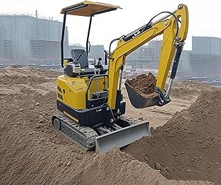 2000lbs Mini Excavator Small Excavator with Backhoe Thumb for Garden, Farm, Park, Road Micro Trench Digger Crawler, Gasoline EPA, US Stock