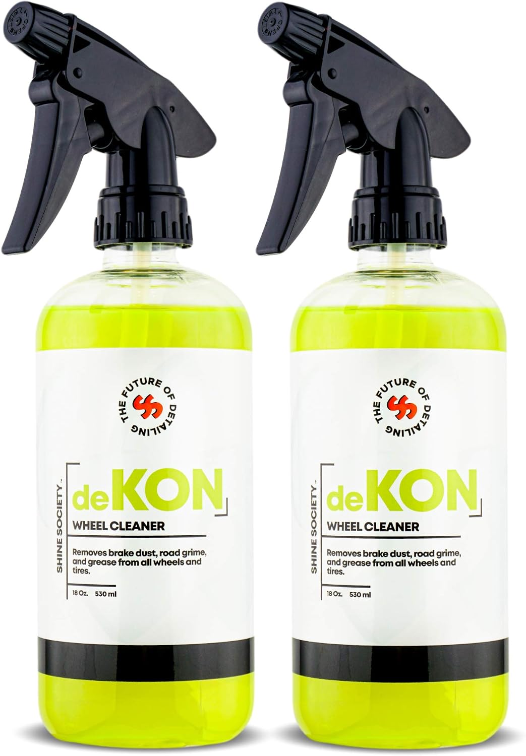 Shine Society deKON Wheel Cleaner, Heavy Duty Strength for Removing Tough Brake Dust and Road Grime from Chrome, Alloy, and Painted Wheels, Ready to Use (Pack of 2)
