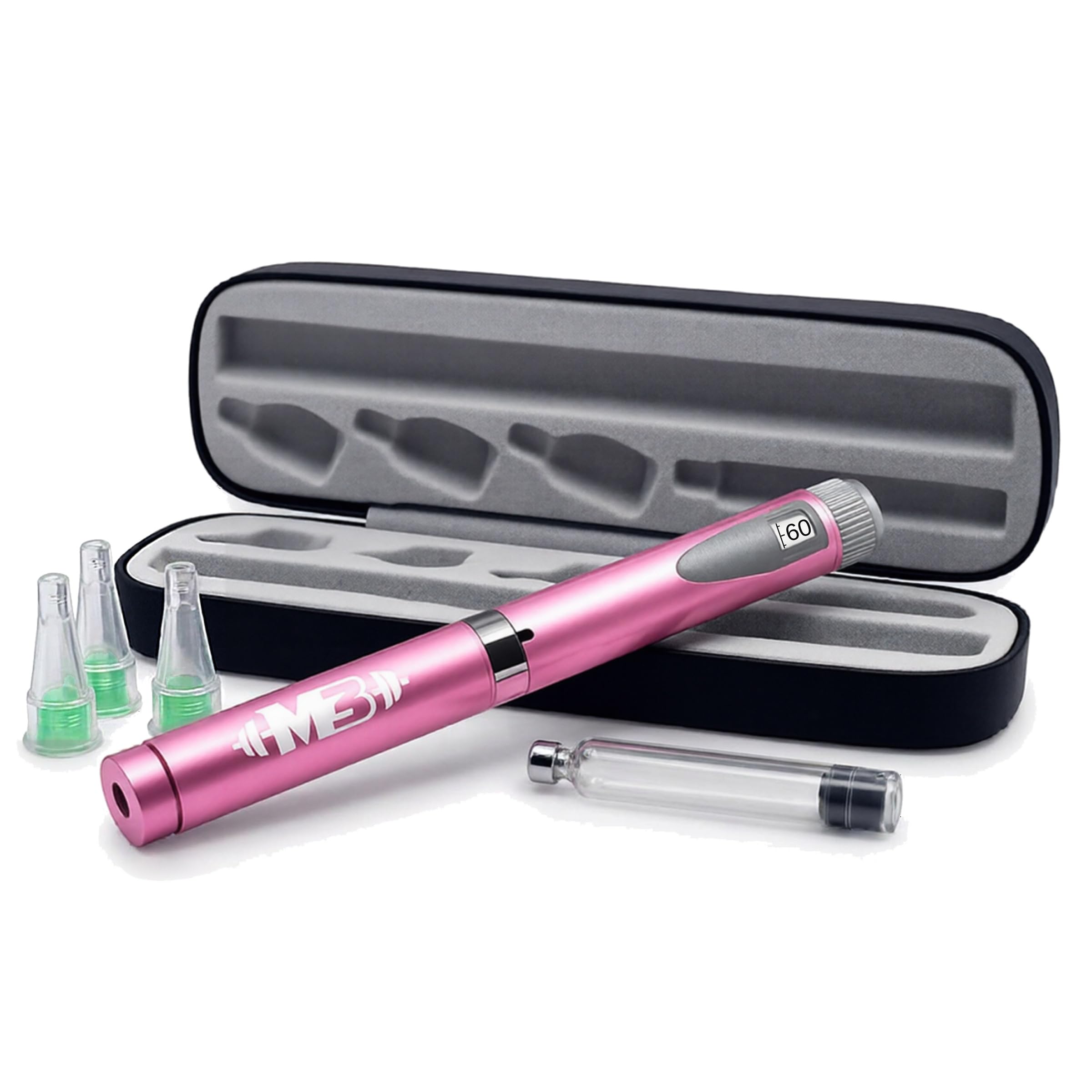 M3Gear Metal Reusable Peptide Pen Kit – 60-Unit Precision Dial, 3 mL Glass Cartridge, 3 Pen Tips & Hard Case – 6 Piece Kit (Silver) — Amazon image 12
