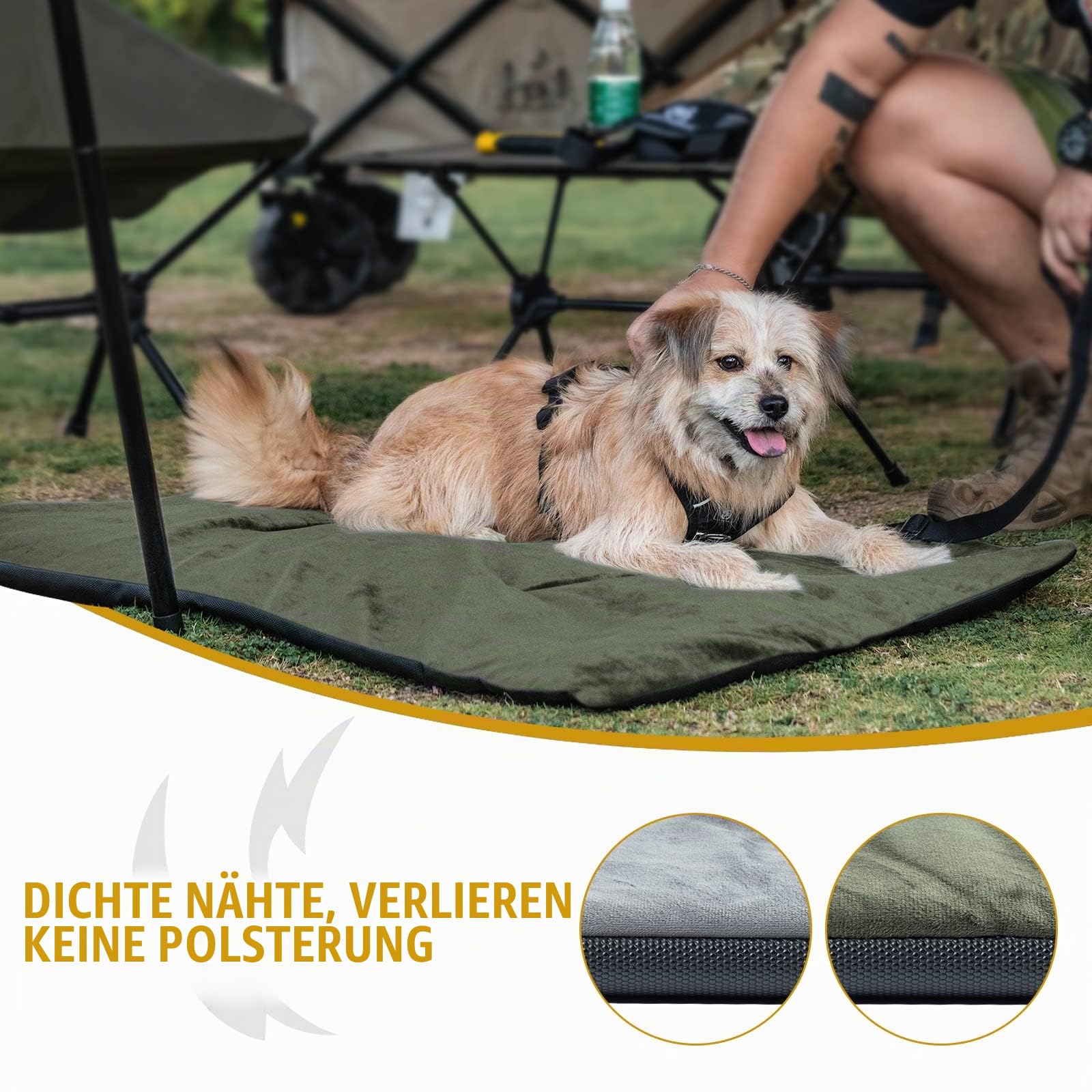 OneTigris Hundedecke 110cm*68cm, Verdickung Samt Hundematte mit Rutschfester Sohle, Velvet Hundebett für Große & Mittelgroße Hunde Reise Camping Outdoor, Reversibel und Tragbar Händewaschen