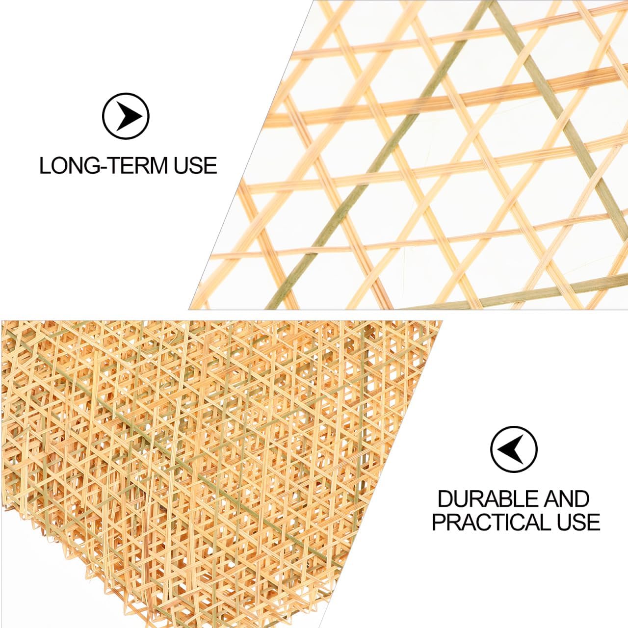 Hemoton Handmade Bamboo Mesh Placemats Set of 6 11.61 X 11.61 in Square Woven Plate Mats Decorative Dish Mats for Dining Table Fried Food Steamer Use Table Decor image 3