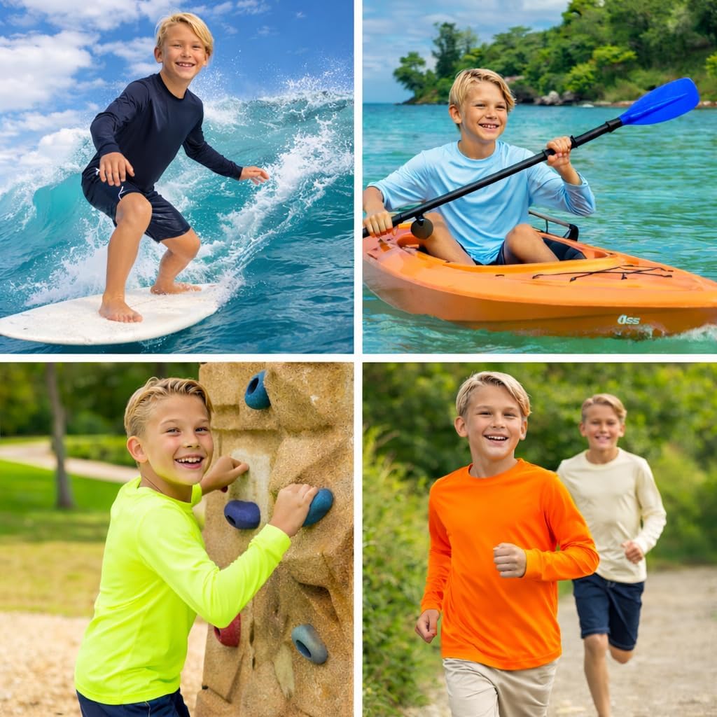 INGEAR Boys Rash Guard Long Sleeve Swim Shirt - Quick Dry UPF 50+, Kids Fishing Shirt, Dry fit Shirts for Boys Sizes XS-XL - Image 8