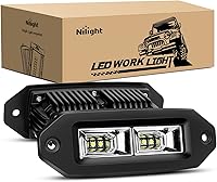 Nilight 2PCS 40W Flush Mount LED Pods 3600LM Flood Work Lights IP68 Waterproof for Jeep ATV UTV Truck Boat Off-Road Backup