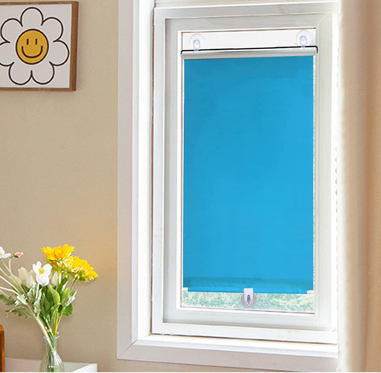 Balcony Curtains with Suction Cups,Portable Retractable