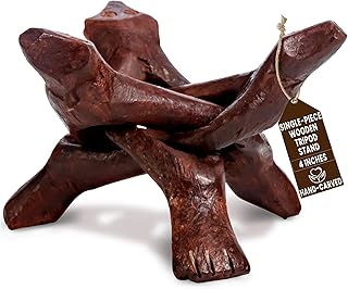 Alternative Imagination Wooden Tripod Stand - Display Stand For Home Decor, Abalone Shell, Jewelry Dish, Trinket Dish, Key...