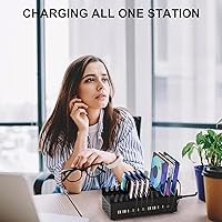Vista 8 de 300W USB Charging Station, ALI SEA 22 Port USB Fast Charging Station for Multiple Devices, Multi Charger Station Organizer Compatible with