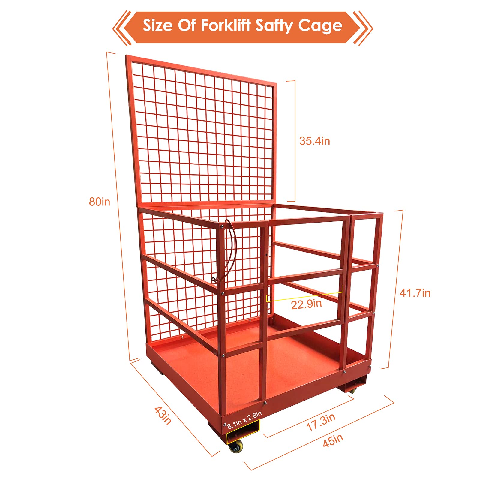 Forklift Cage, 45"x43" Forklift Man Basket Forklift Safety Cage