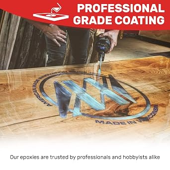 MAS Epoxies Table Top Pro Epoxy Kit, 2-Gallon, (1-Gal Part A + 1-Gal Part B) Crystal Clear Resin Casting for DIY Arts, Crafts, Countertops, Wood Tables, Tabletops, Bar Tops