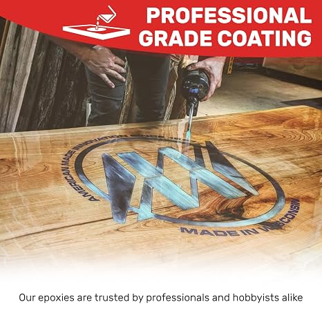 MAS Epoxies Table Top Pro Epoxy Kit, 2-Gallon, (1-Gal Part A + 1-Gal Part B) Crystal Clear Resin Casting for DIY Arts, Crafts, Countertops, Wood Tables, Tabletops, Bar Tops