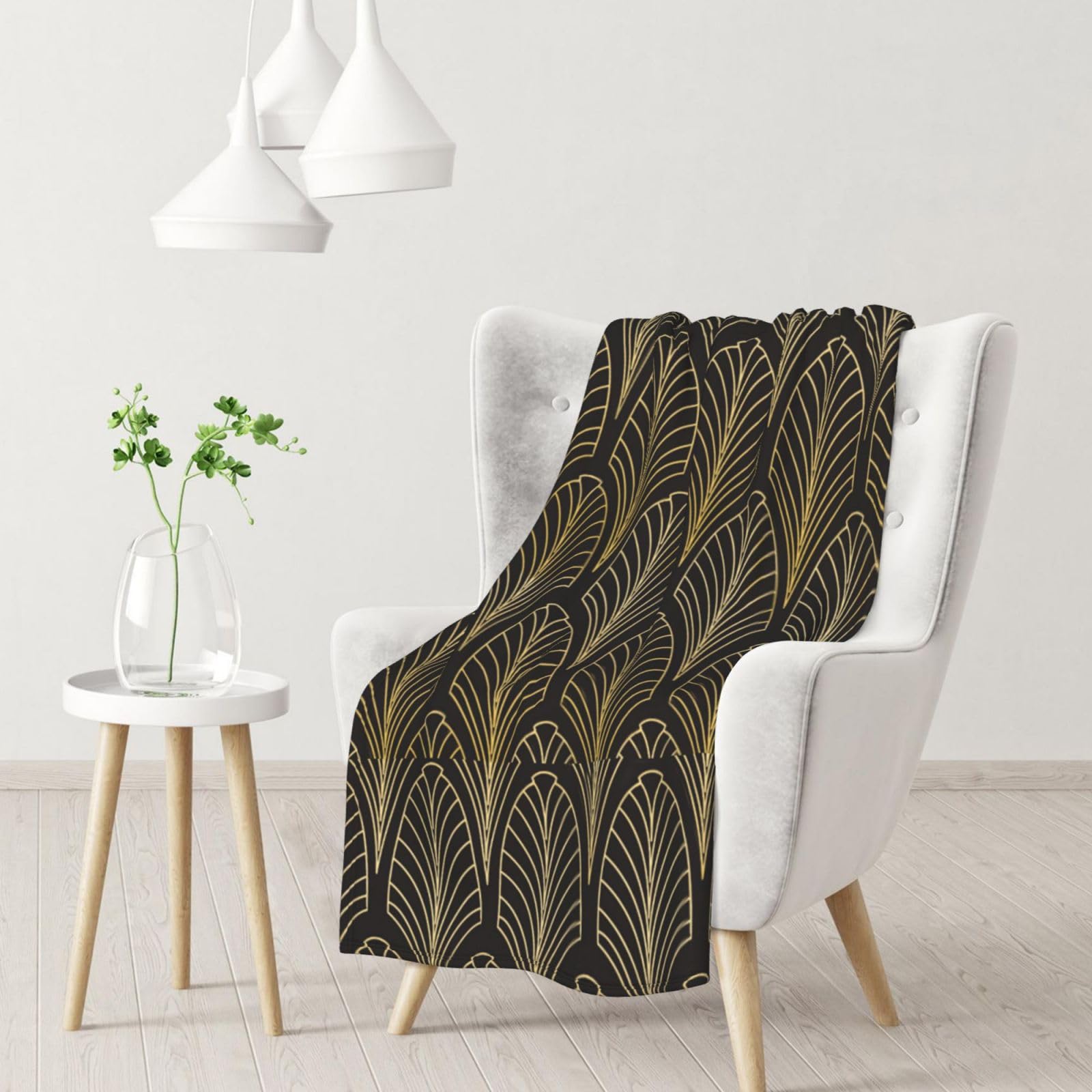 Blanket,Warm Flannel Blanket Throw/Blanket Bed Throw for Sofa Office 102X 76 cm,Art Deco Style