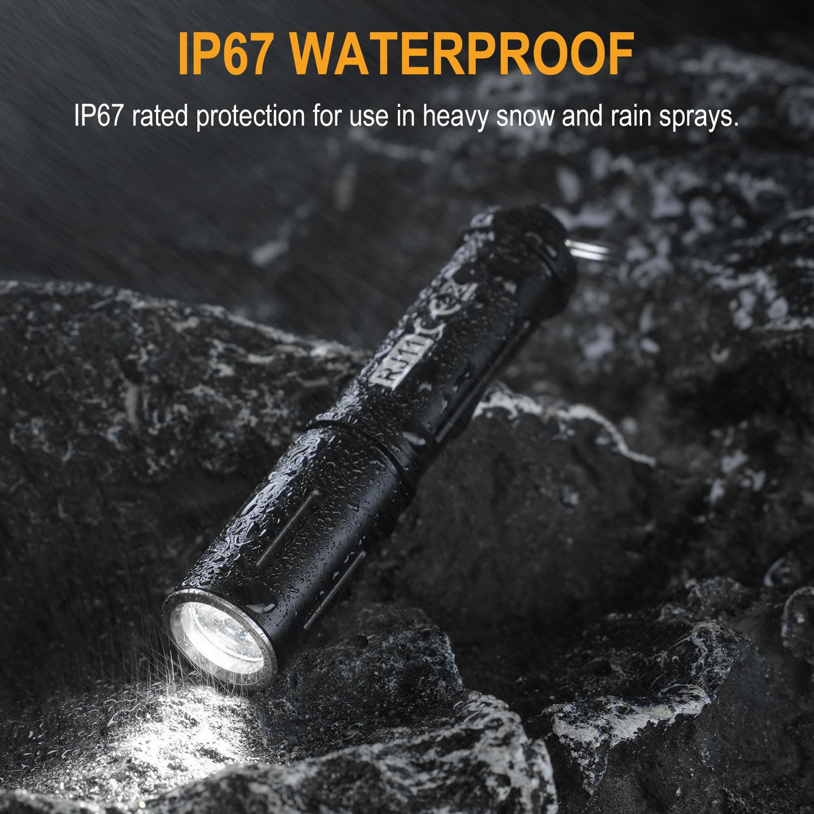 BORUIT RJ11 Torcia LED Potente Professionale 120 Lumen e 50m di Portata, Mini Torcia Bambini con Portachiavi, IP67 Impermeabile lampada Emergenza Portatile per Campeggio Escursionismo Caccia