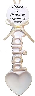 CARIAD - Personalised Welsh Love Spoon - Ivory Pearl or Gold - Ceramic-Like by Truly for You