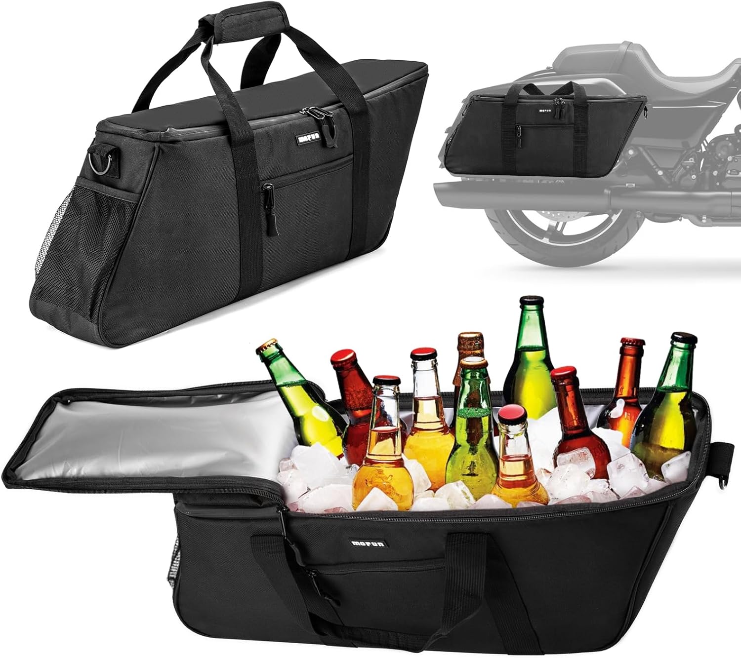 Mofun Motorcycle Saddlebag Cooler Waterproof Saddle Bag Insert Cooler Saddlebag Liner Bag Compatible with Harley Touring Street Road Electra Glide Road King with Hard Saddlebags, 1993-2025