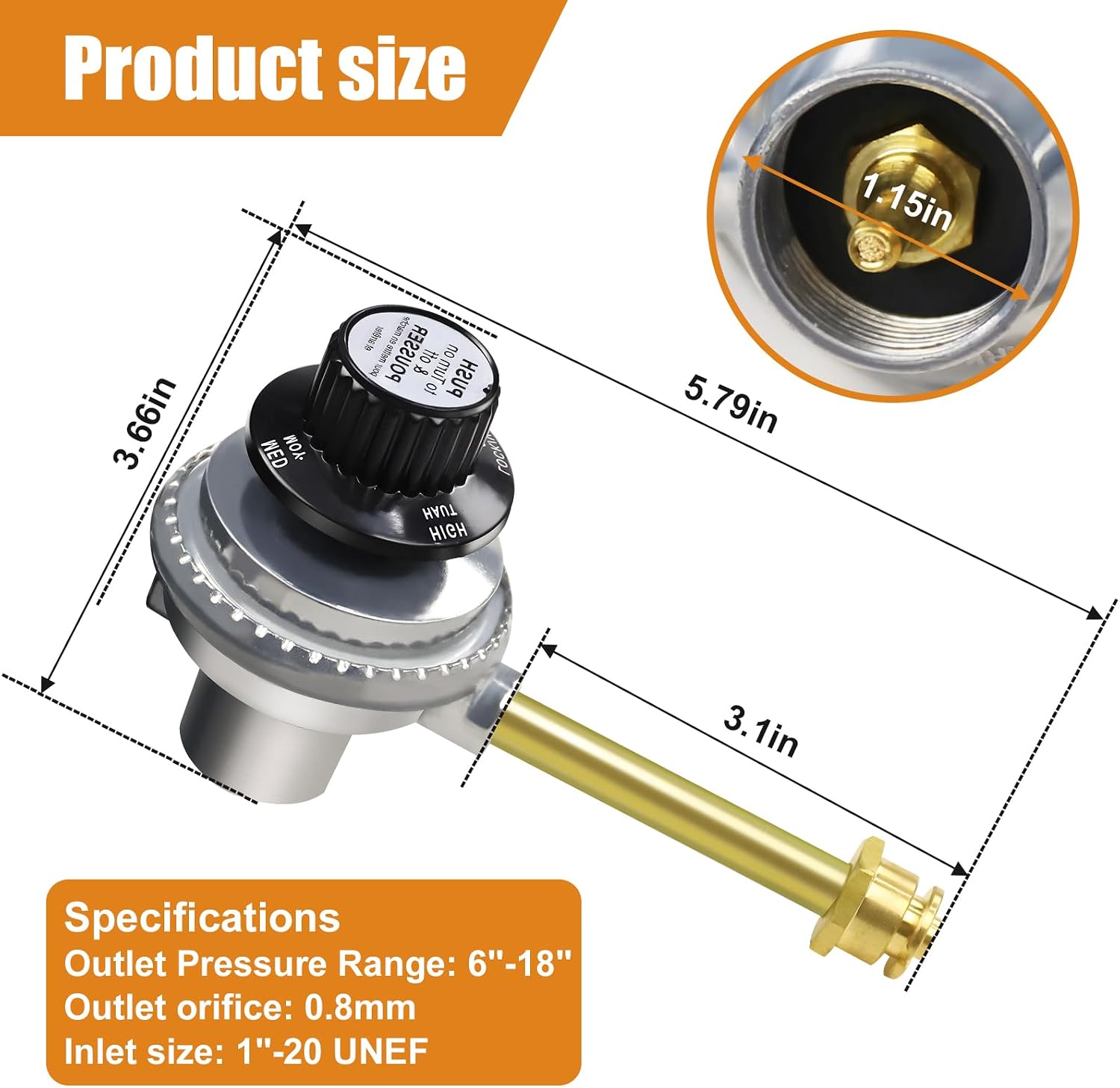 29102349 Replacement Grill BBQ Regulator Control Valve Compatible with Char Broil Grill2go Tru-infrared 2012 Gas Grill Valve Regulator 29103224A