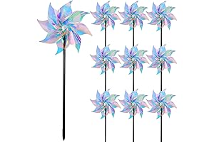 10 Pack Reflective Pinwheels: Your Garden's Bird-Chasing, Rainbow-Spinning Defense