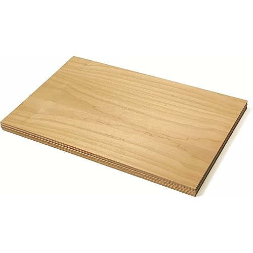 Alder 6 Sheets | 3.9mm 1/8th inch, 12”x19” Premium Two Sided with MDF Core, Glowforge Ready, Unfinished