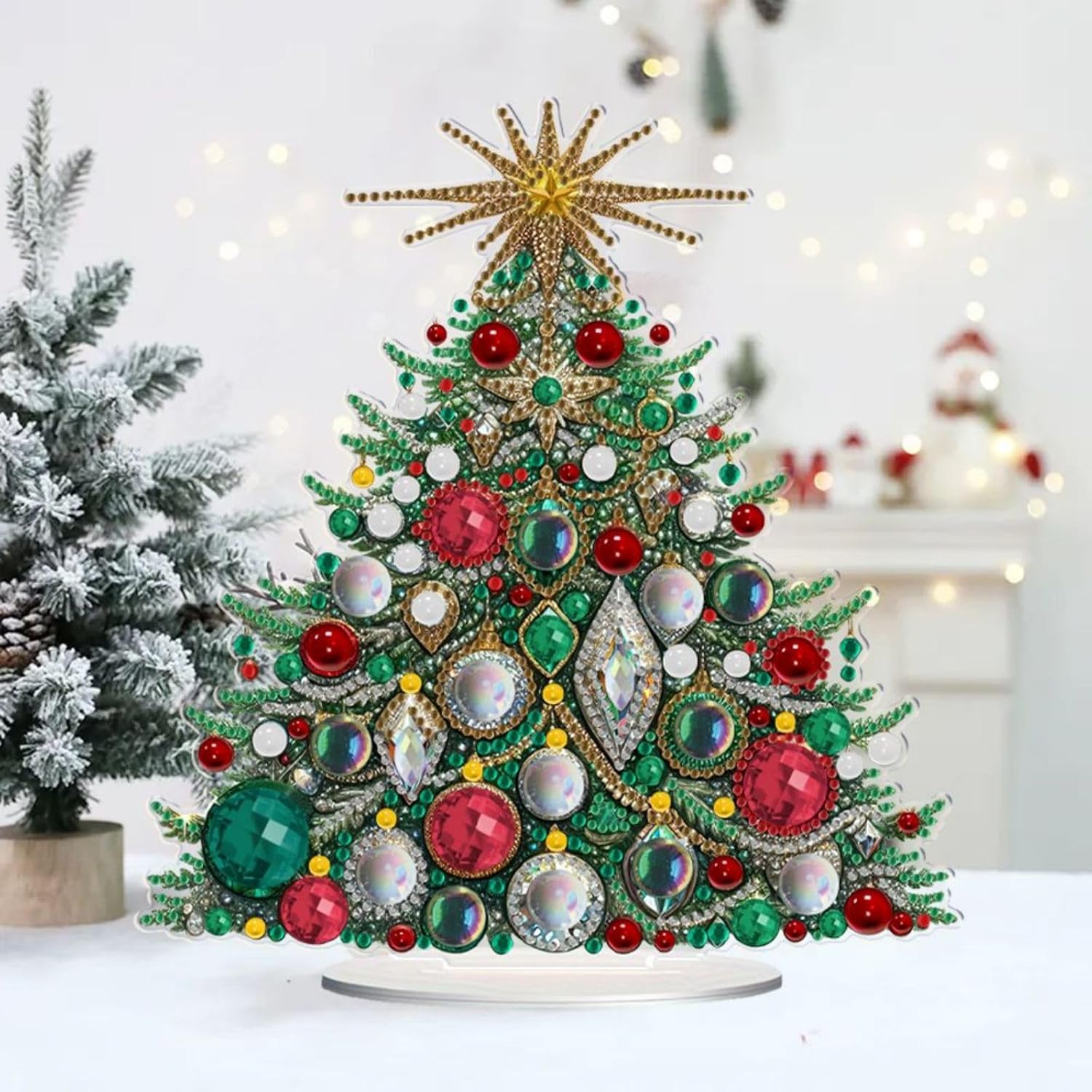 4Pcs DIY Diamond Desktop Ornament Autumn Special Shaped Crystal Diamond Art Painting Double Sided Pattern Single Sided Diamond Tabletop Ornaments Home Decor-02