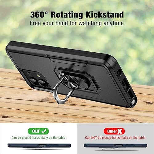 Miniatura 6 de Funda para Motorola Moto G Stylus 5G 2023 con 2 protectores de pantalla, grado militar, a prueba de golpes, con función atril magnética, para Moto G