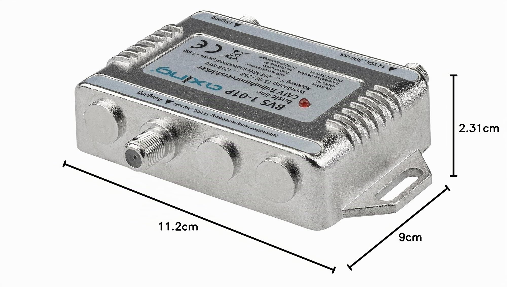 Axing BVS 1-01P CATV-Teilnehmerverstärker 15 dB Kabel-TV Verstärker 5-1218 MHz