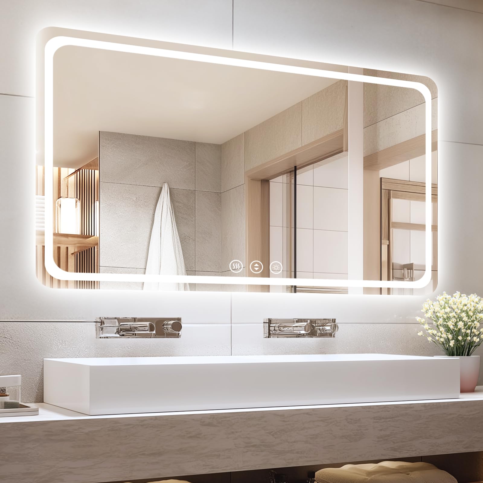 Lmsedf 55x36 LED Bathroom Mirror