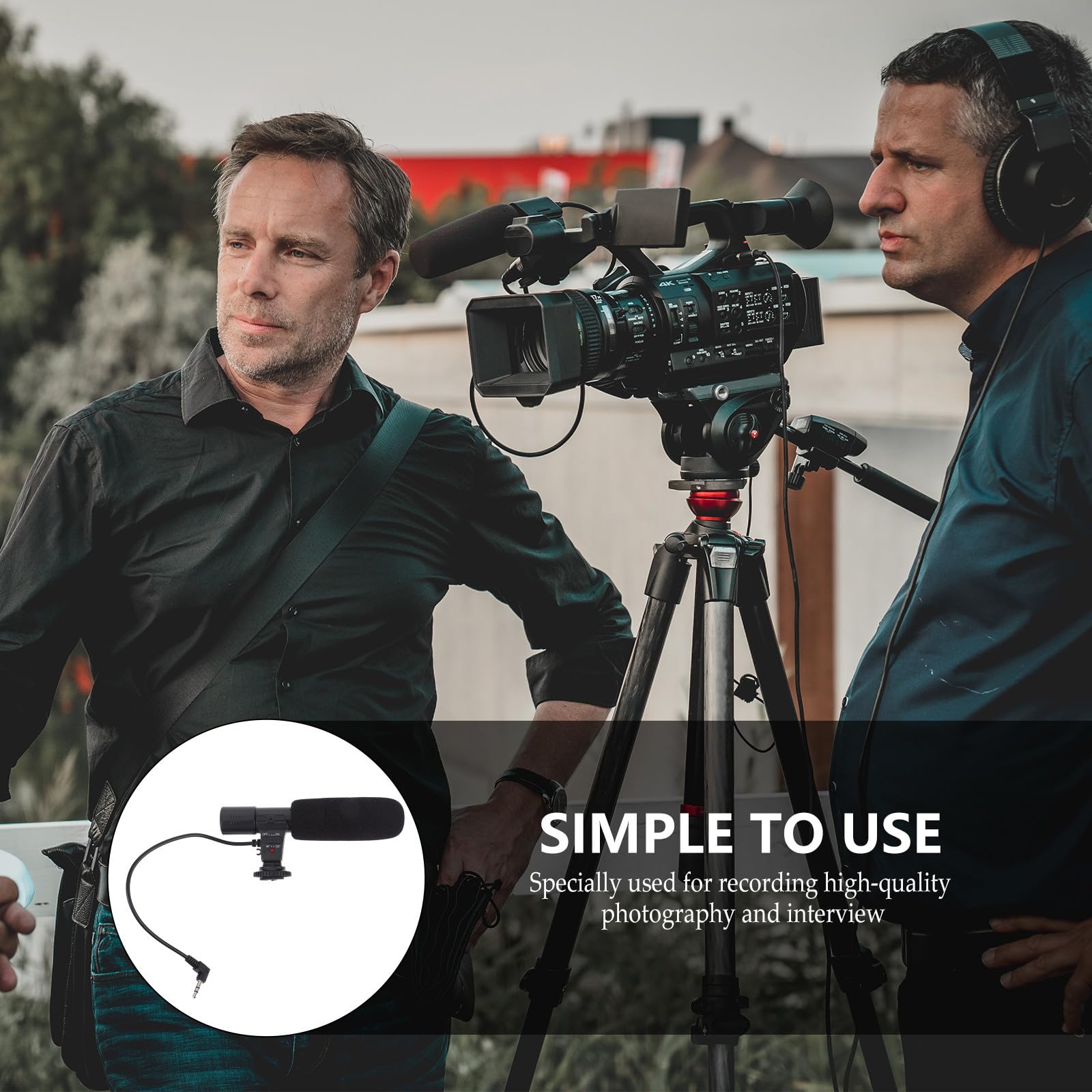 Kisangel Micrófono para Cámara DSLR de Condensador de Alta Sensibilidad Conector Estéreo 3,5 Mm, Ligero y Compacto, Accesorio Profesional para Grabación de Vídeo y Entrevistas Smartphone