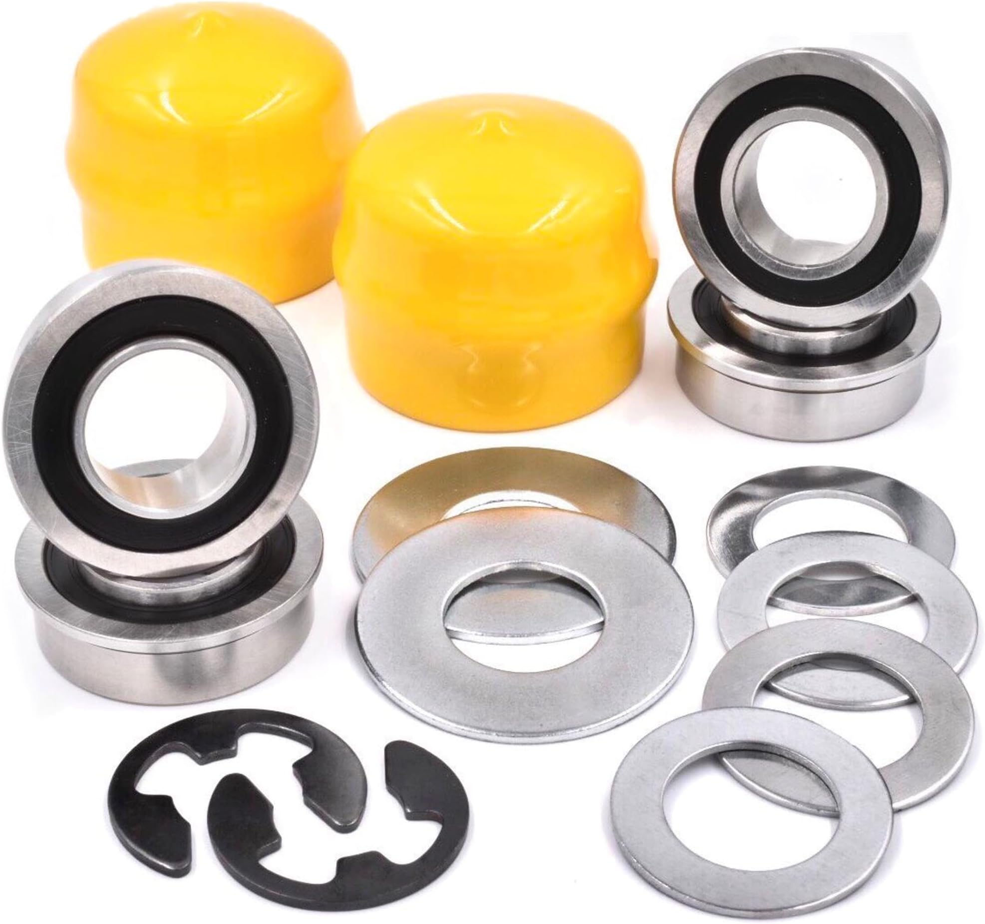 HD Switch Front Wheel Bearings Kit fits John Deere L100 L105 L108 L110 L120 L130 Bushing to Bearing Conversion Kit - Premium Quality Bearings & Heat Treated Thrust Washers