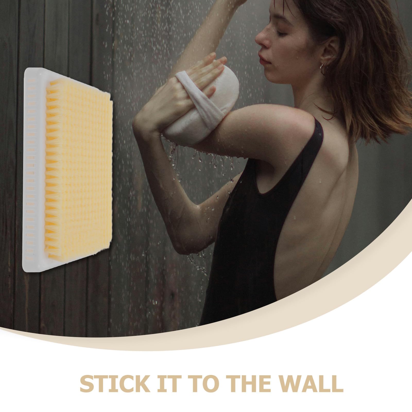 Almohadilla de Masaje para Baño Beige Diseño Multifuncional y Adhesivo para Pared, Cepillo Exfoliante para Espalda y Cuerpo Adecuado para Ducha