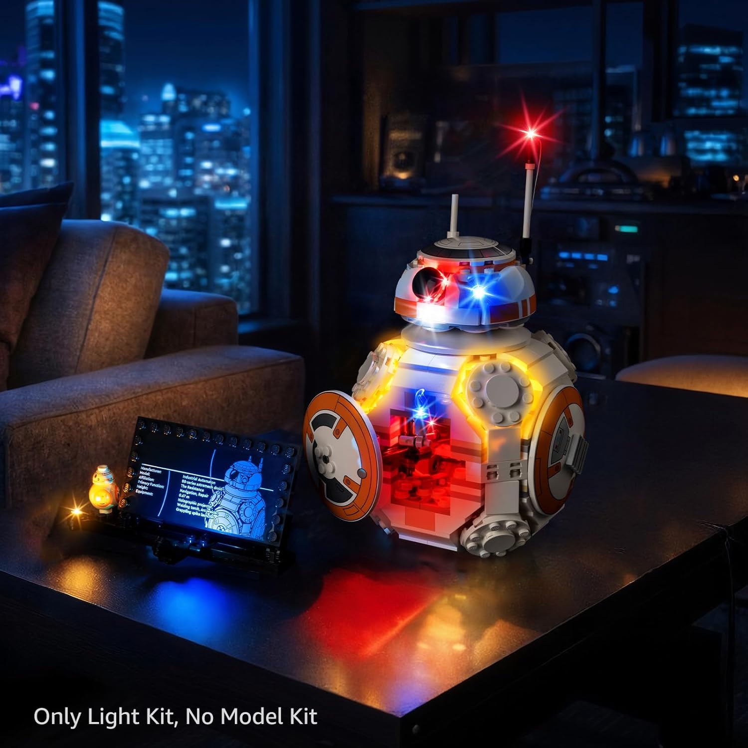 Kyglaring LED Light Kit Compatible with Lego BB-8 Astromech Droid 75452 Building Blocks, Upgrade Touch Control & Dimming, Lights Only, Model Set Not Included, Touch Version