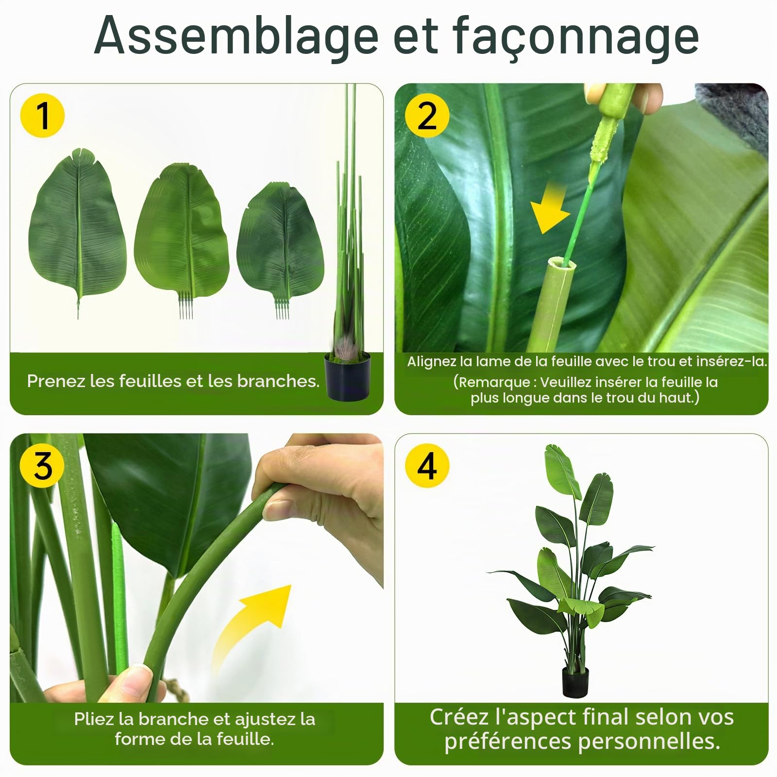 Plante Artificielle Oiseau de Paradis 170 cm, Palmier Tropical Artificiel avec 11 Feuilles, Plantes artificielles en Pot pour l'intérieur et l'extérieur, Maison, Salon, Bureau, Jardin