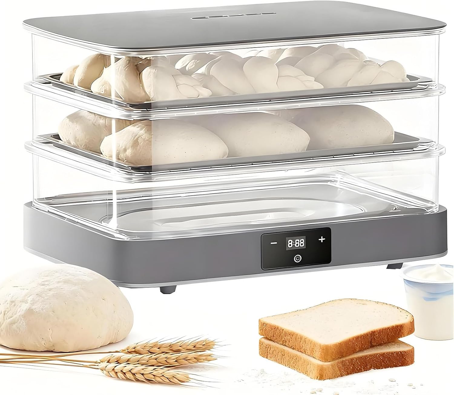 40L Electric Bread Proofing Box with Heater - Automatic Dough Fermentation Machine, Precise Temperature & Timer Control, Large Capacity Proofer for Perfect Bread Rising