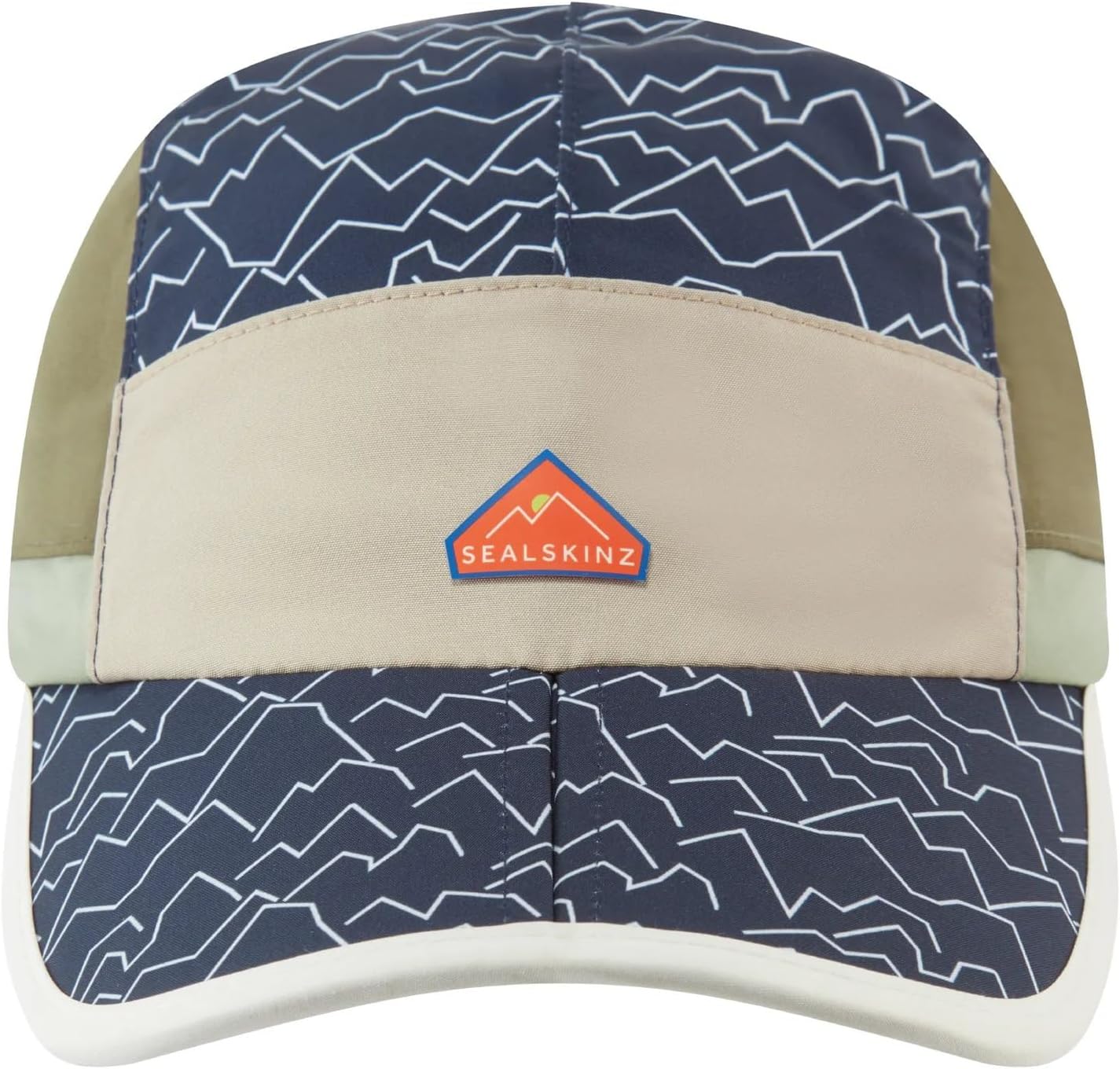 SEALSKINZ Poringland Waterproof Foldable Peak Printed Hiking Cap - Navy Print, One Size, Navy Print, One Size
