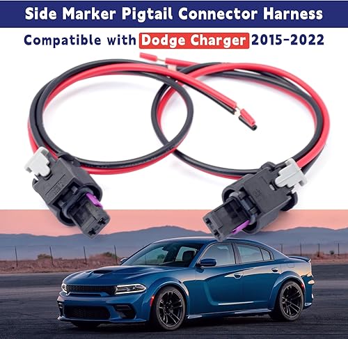 Miniatura 10 de Arnés de conector de cola de marcador lateral compatible con Dodge Charger 2015, 2016, 2017, 2018, 2019, 2020, 2021, 2022, cable de conexión de luz