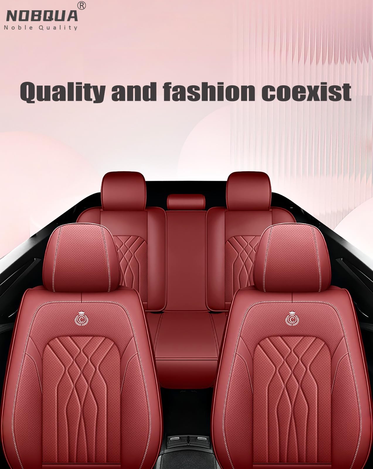 Fundas de Asiento de Coche Universales de Cuero para 5 Plazas – Compatibles con Kia Sportage Ceed Niro Sorento Rio Picanto Stonic Stinger – Juego Completo para SUV y Berlina