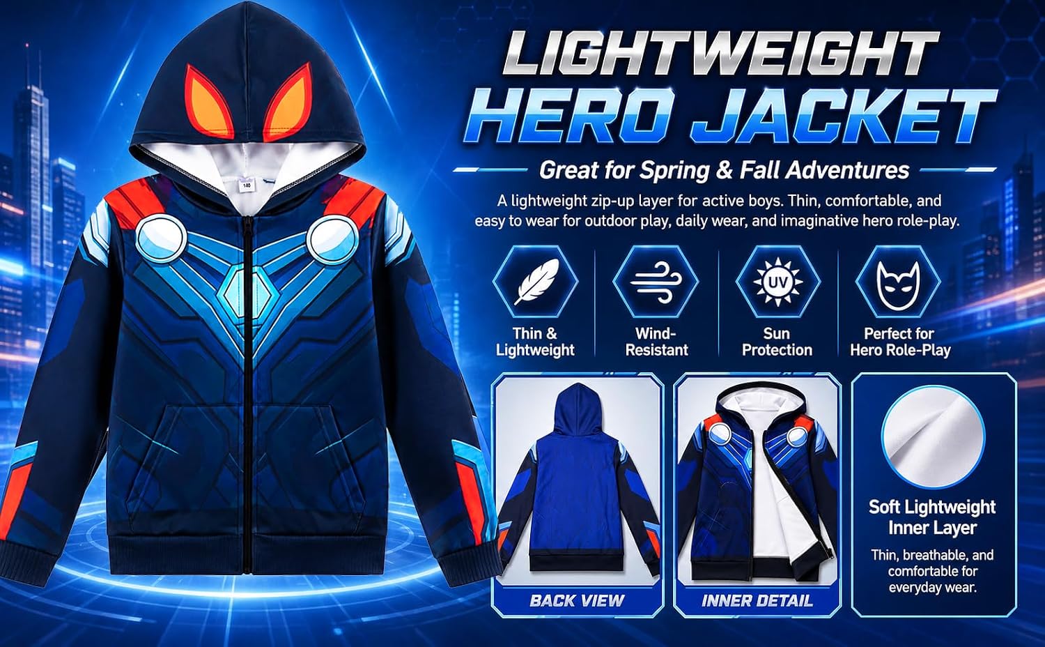  Little Kids Boys Cool Jacket Sweatshirt Hoodie Coat Costume thumbnail