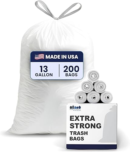 Miniatura 11 de Plasticplace Bolsas de basura de 32-33 galones │ 1.2 mil │ Revestimientos para cubos de basura con cordón │ 33 x 39 pulgadas, color negro, 100 Negro