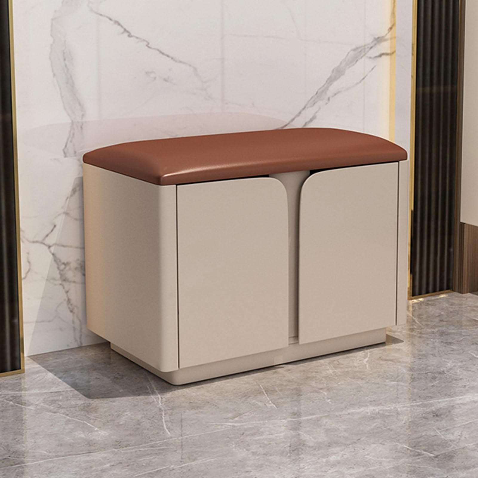 Meuble d'entrée avec banc de rangement à chaussures en bois : le confort élégant de votre chambre