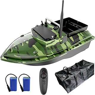 Bait Boats for Carp Fishing - RC Fishing Boats with Line Drop 2kg Loading Spare Batteries Bait Boat Bag for Carp Fishing (Camo Green)
