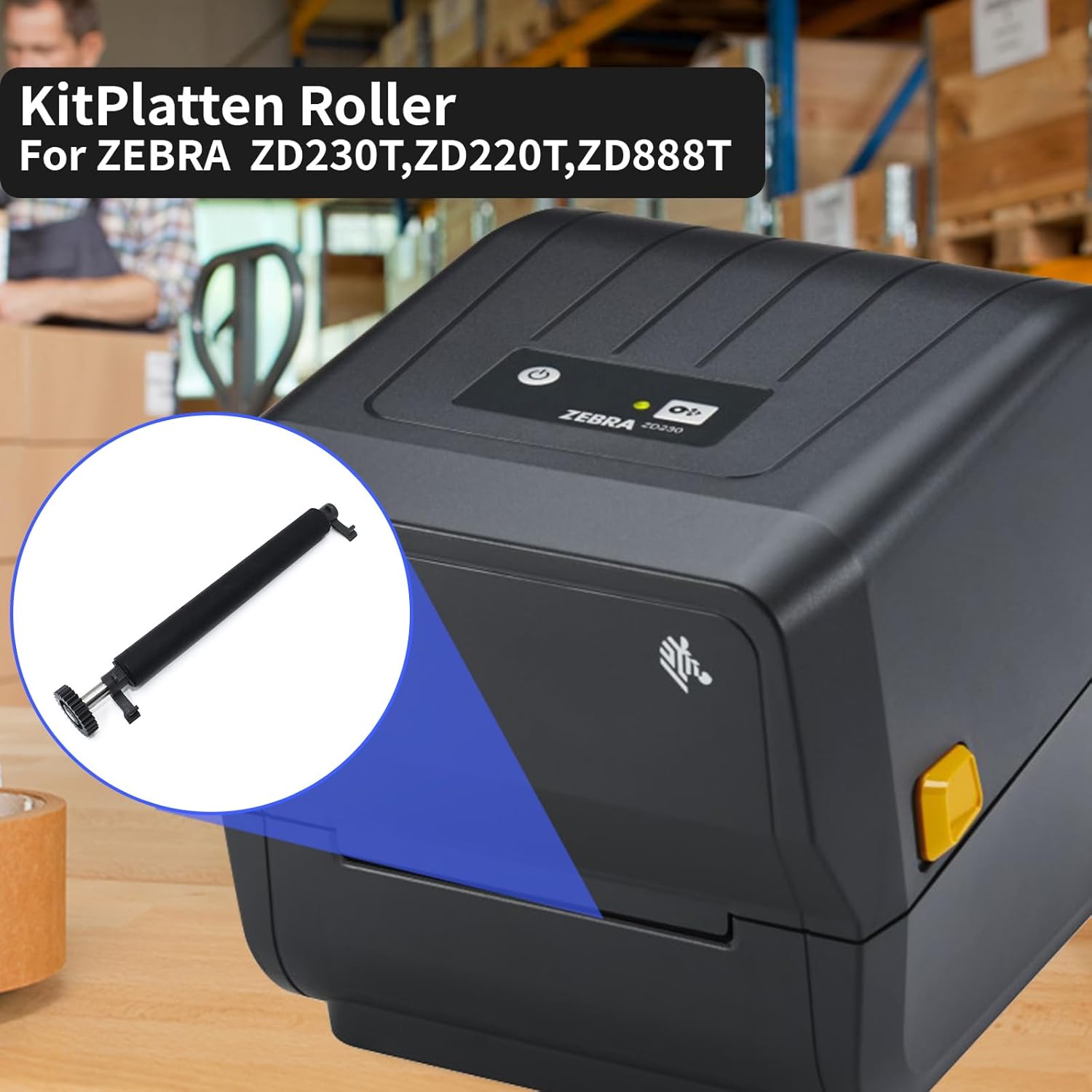 P1080383-703 Kit Platen Roller for Zebra ZD230T ZD220T T-Series Thermal Transfer Printer Transfer Roller