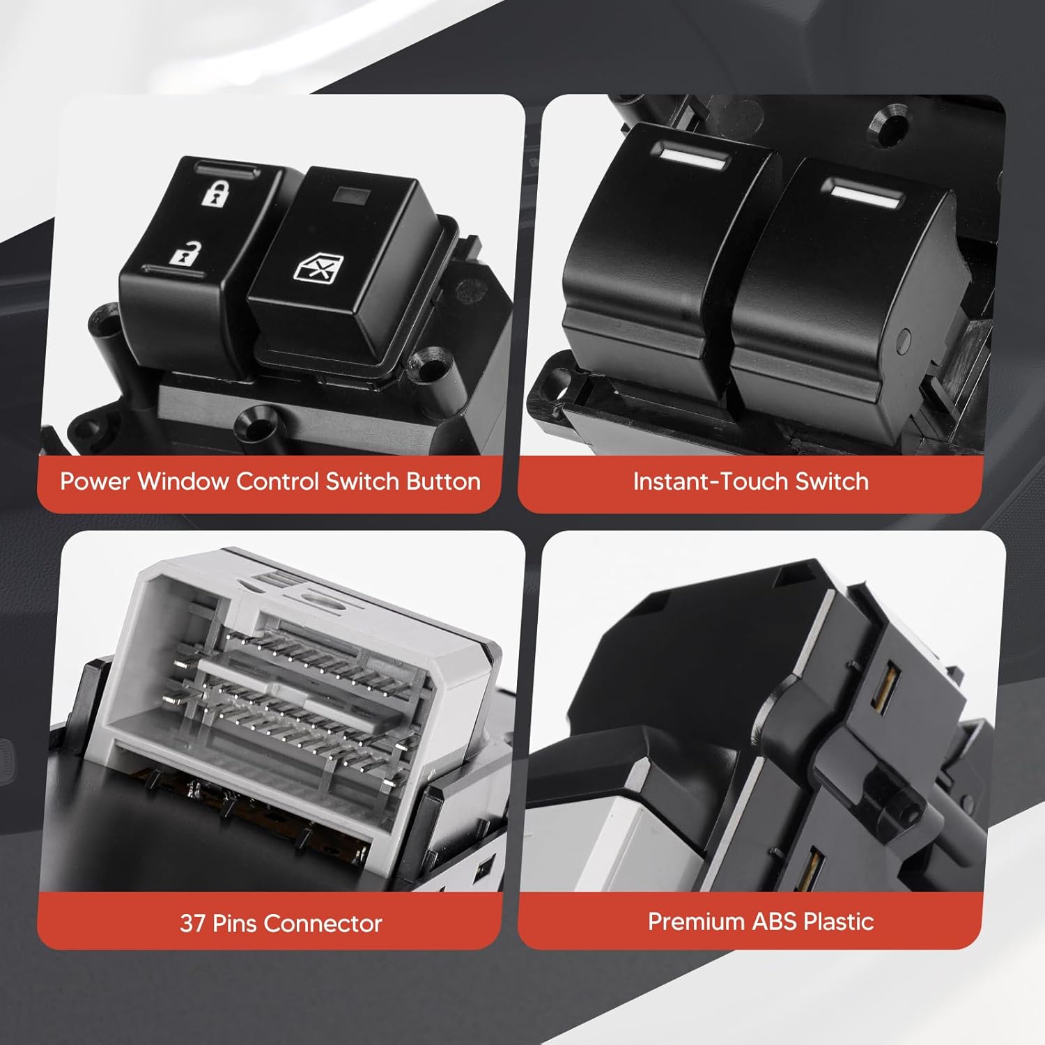 Front Left Side Power Master Window Switch Compatible with Honda Accord Sedan EX-L 2013 2014 2015 2016 2017 Driver Side Double Auto Switch Button Replace#35750-T2A-A01