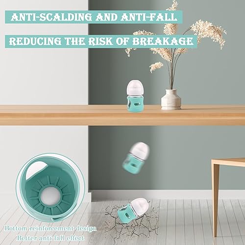 Miniatura 2 de Paquete de 3 fundas de silicona para biberones de vidrio natural Avent, soporte para biberones antiroturas, compatible con biberón natural de vidrio