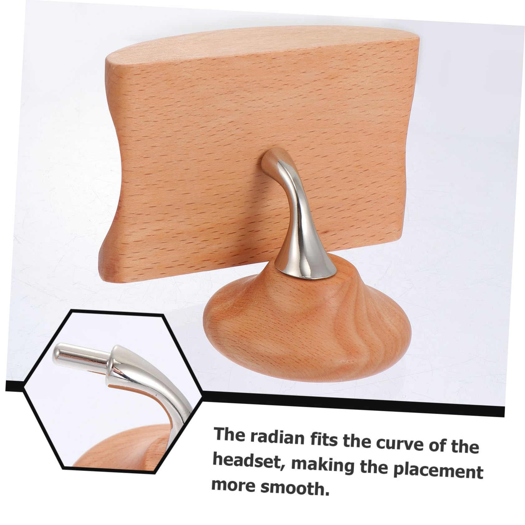 2juegos Soporte para Auriculares De Madera Natural Estante para Auriculares Soporte De Pared Sin Taladros Diseño Práctico y Duradero Color Madera