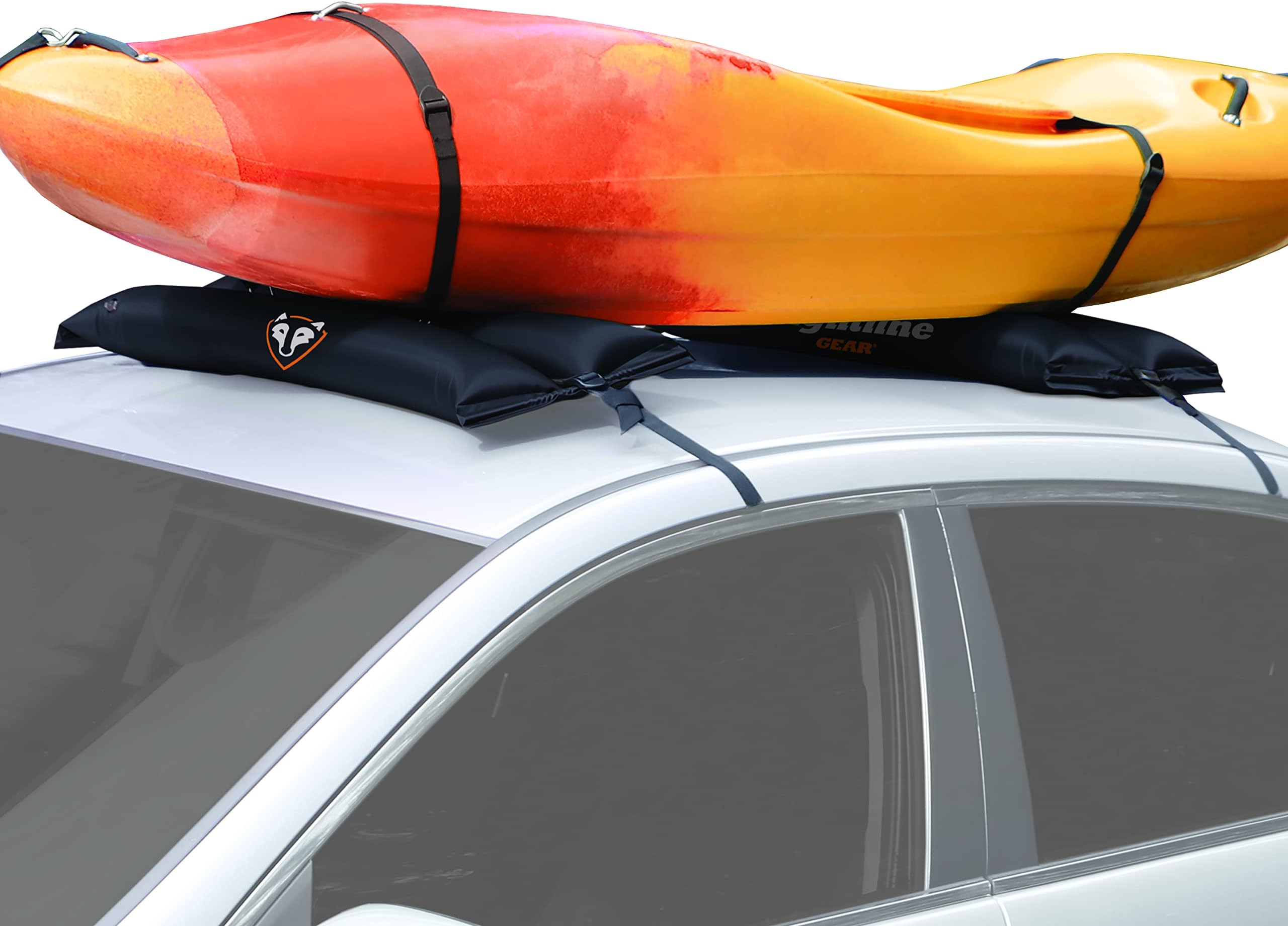 Rightline Gear100K40 Universal Paddlesports Rooftop Cargo Carrier for Top of Vehicle, Attaches with or Without Roof Rack, Holds Kayaks, SUPs, and Canoes