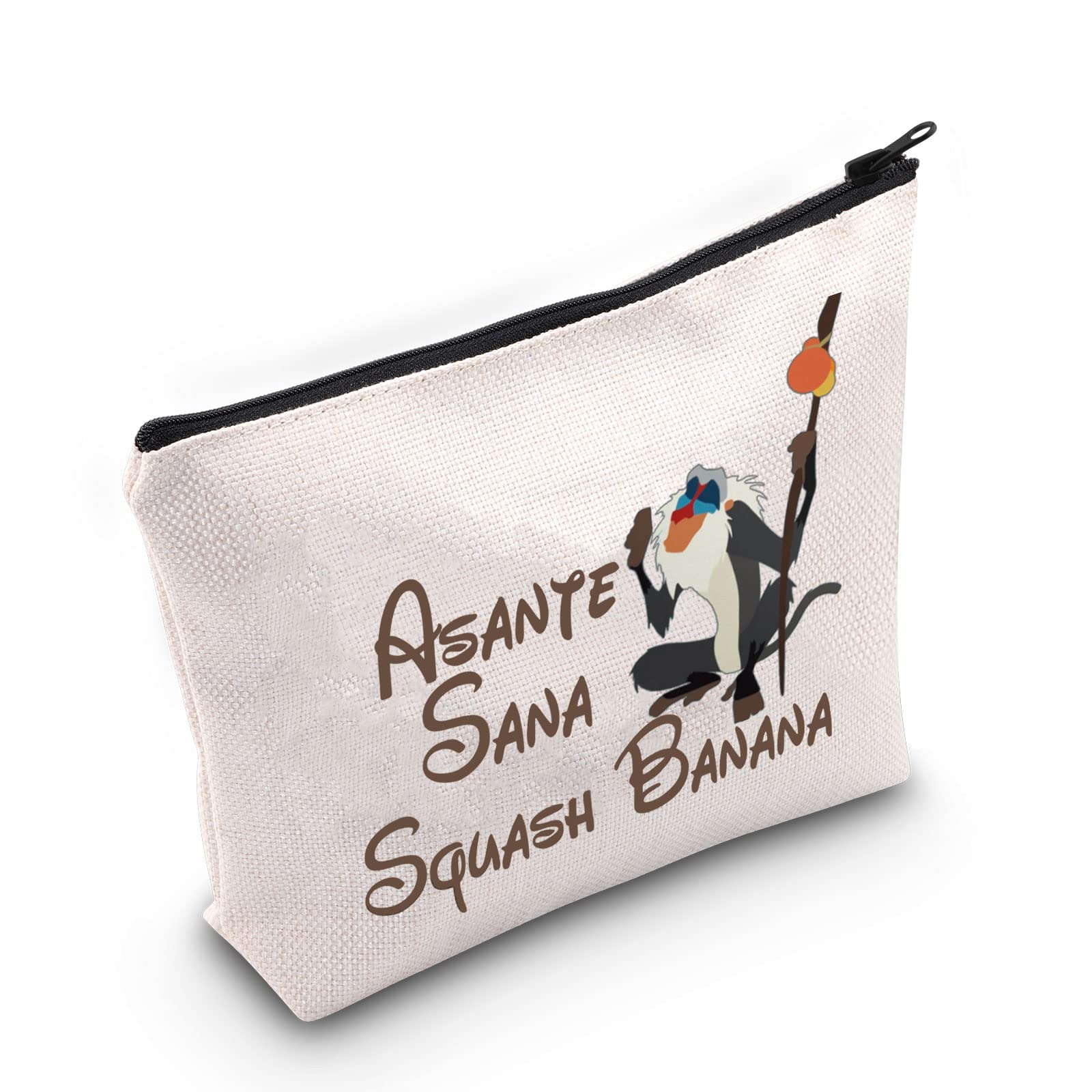 BWWKTOP Rafiki Monkey Cosmetic Makeup Bag Rafiki Fans Gifts Asante Sana Squash Banana Zipper Pouch Bag Rafiki Merchandise (Asante Sana)